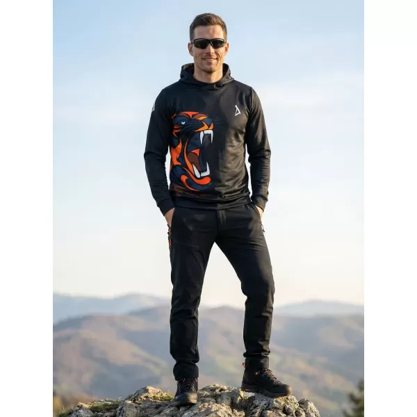  Moški vrhunski funkcionalni pulover ALTISPORT VOJ/ALM029MI01 ČRNO-ORANŽNA 