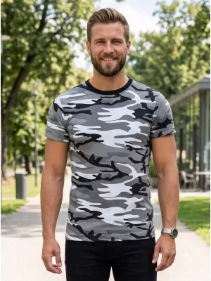 Moška majica s kratkimi rokavi ALTISPORT NoPrint NP/ALM441 KAMUFLAŽNO SIVA