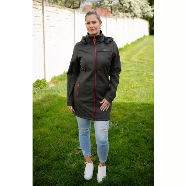  Ženski softshell plašč ALTISPORT CIARA KAKI/RDEČA 