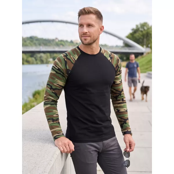  Moška majica z dolgimi rokavi ALTISPORT NoPrint NP/ALM661 KAMUFLAŽNO RJAVA 