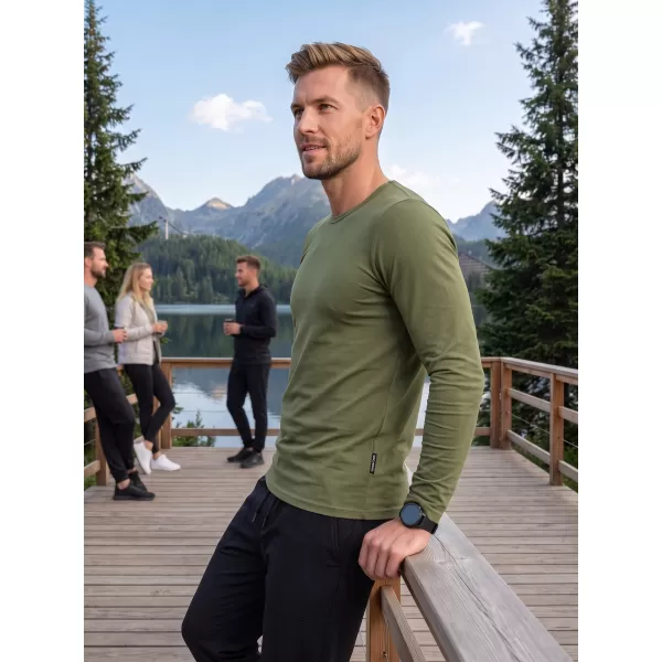  Moška majica z dolgimi rokavi ALTISPORT NoPrint NP/ALM911 KAKI 