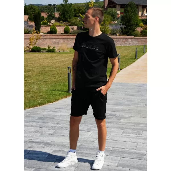  Moška majica s kratkimi rokavi KIXMI SANDER ČRNA 