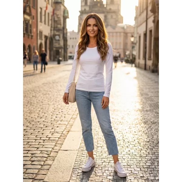  Ženska majica z dolgimi rokavi ALTISPORT NoPrint NP/ALW931 BELA 