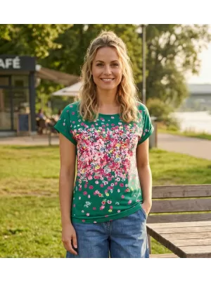 Ženska majica s kratkimi rokavi KIXMI SAMANTHA ZELENA