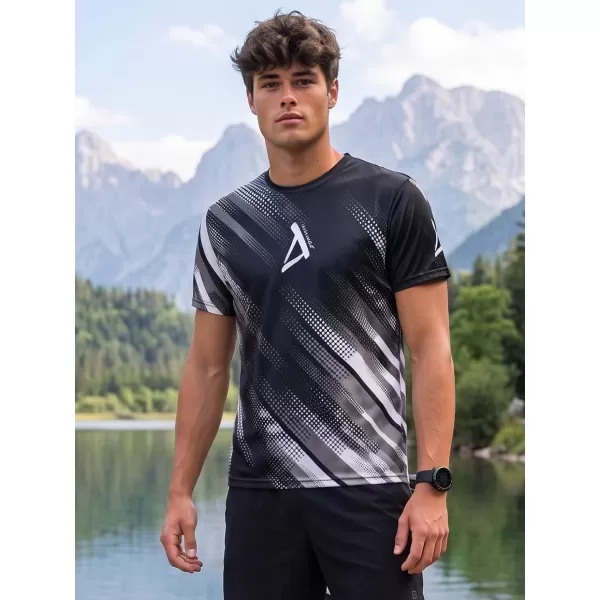  Moška funkcionalna premium majica ALTISPORT VOJ/ALM028TR01 ČRNO-BELO 