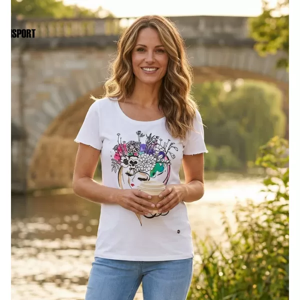  Ženska majica s kratkimi rokavi KIXMI SINDY BELA 