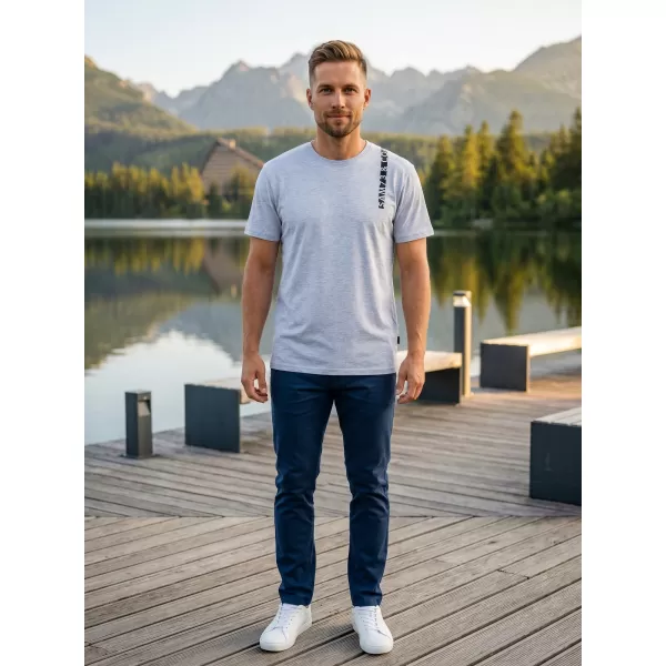  Moška majica s kratkimi rokavi SAM 73 FABIO MT 842 SVETLO SIVA 
