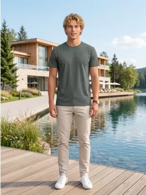 Moška majica s kratkimi rokavi ALTISPORT NoPrint NP/ALM921 TEMNI SKRILAVEC
