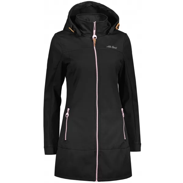  Ženski softshell plašč ALTISPORT CIARA ČRNA/ROZA 