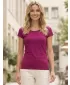 Ženska majica s kratkimi rokavi ALTISPORT NoPrint NP/ALW221 FUSCHIA RDEČA