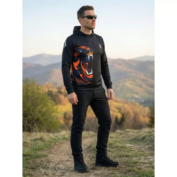  Moški vrhunski funkcionalni pulover ALTISPORT VOJ/ALM029MI01 ČRNO-ORANŽNA 
