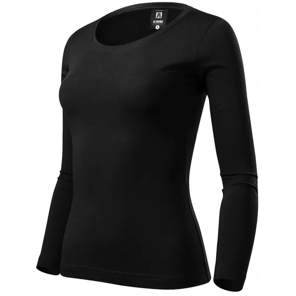  Ženska majica z dolgimi rokavi ALTISPORT NoPrint NP/ALW961 ČRNA 