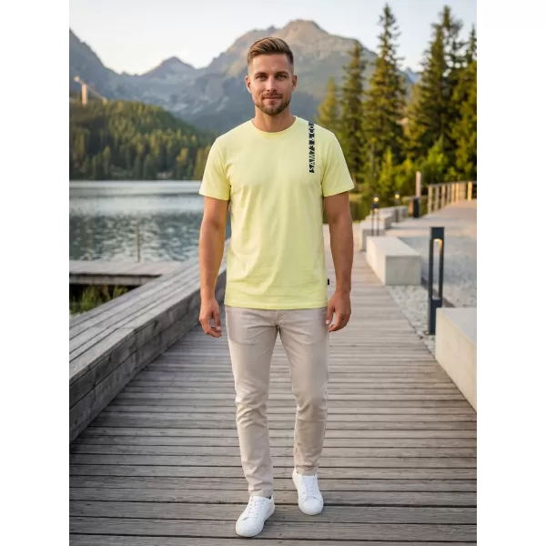  Moška majica s kratkimi rokavi SAM 73 FABIO MT 842 SVETLO RUMENA 