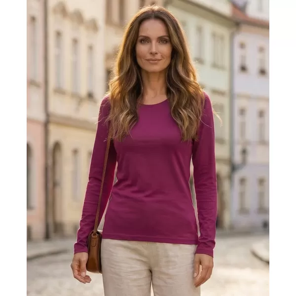  Ženska majica z dolgimi rokavi ALTISPORT NoPrint NP/ALW931 FUKSIJA 