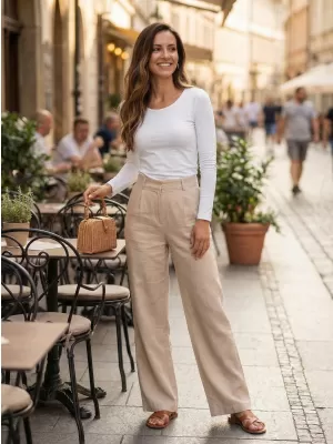 Ženska majica z dolgimi rokavi ALTISPORT NoPrint NP/ALW961 BELA