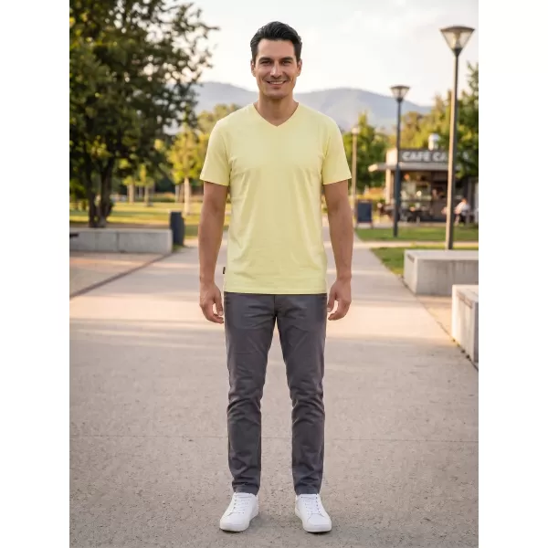  Moška majica s kratkimi rokavi SAM 73 FIDEL MT 844 SVETLO RUMENA 