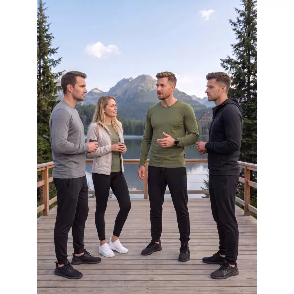 Moška majica z dolgimi rokavi ALTISPORT NoPrint NP/ALM911 KAKI 