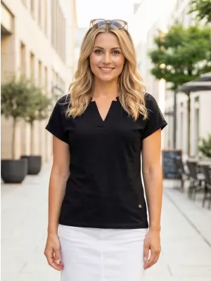 Ženska majica s kratkimi rokavi KIXMI SELENA ČRNA