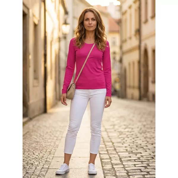  Ženska majica z dolgimi rokavi ALTISPORT NoPrint NP/ALW931 MALINA 