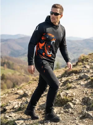 Moški vrhunski funkcionalni pulover ALTISPORT VOJ/ALM029MI01 ČRNO-ORANŽNA
