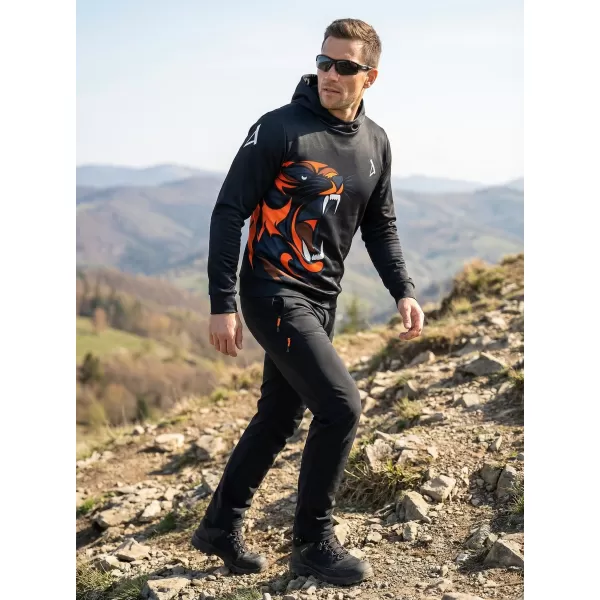  Moški vrhunski funkcionalni pulover ALTISPORT VOJ/ALM029MI01 ČRNO-ORANŽNA 