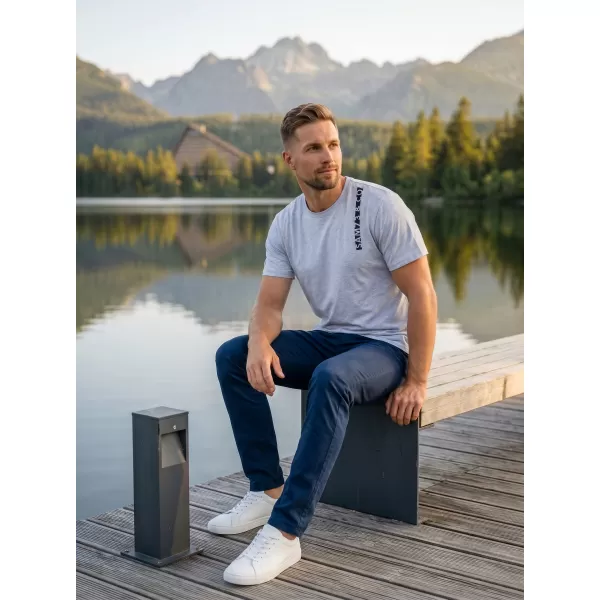  Moška majica s kratkimi rokavi SAM 73 FABIO MT 842 SVETLO SIVA 