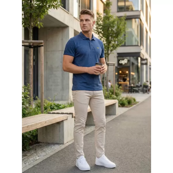  Moška majica s kratkimi rokavi KIXMI SPENCER TEMNO MODRA/ZELENA 