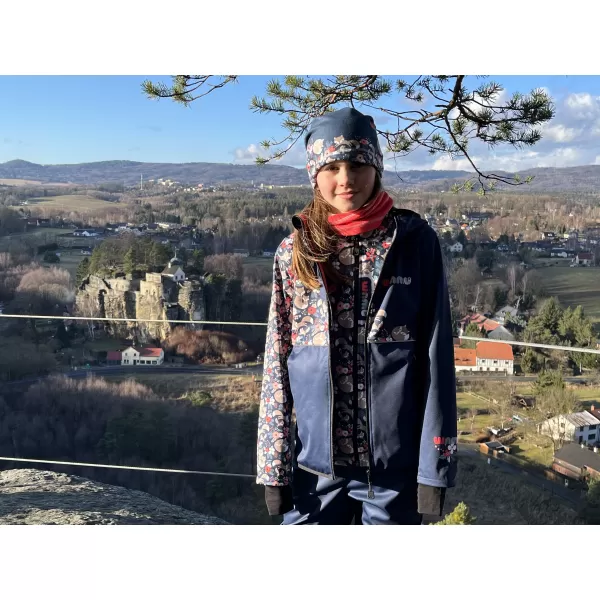  Otroški pulover iz flisa WAMU LIŠKY TEMNO MODRA 