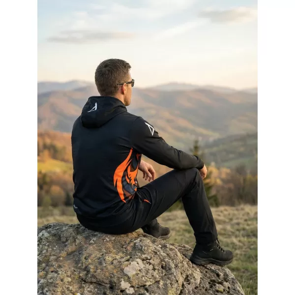  Moški vrhunski funkcionalni pulover ALTISPORT VOJ/ALM029MI01 ČRNO-ORANŽNA 