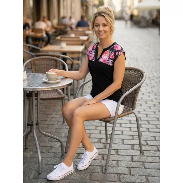  Ženska majica s kratkimi rokavi ALTISPORT CLARA ČRNA 