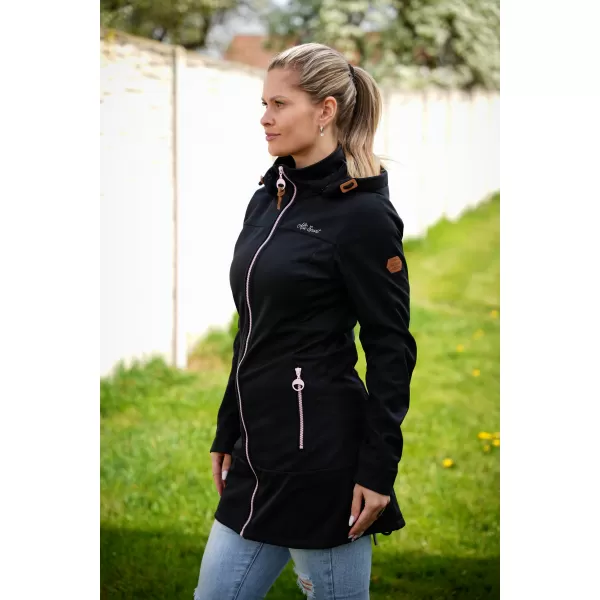  Ženski softshell plašč ALTISPORT CIARA ČRNA/ROZA 