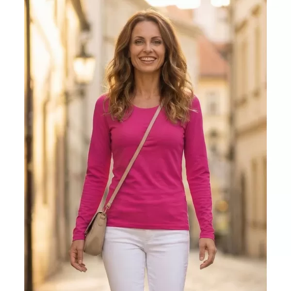  Ženska majica z dolgimi rokavi ALTISPORT NoPrint NP/ALW931 MALINA 