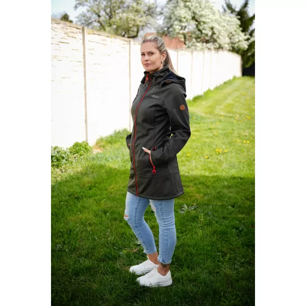  Ženski softshell plašč ALTISPORT CIARA KAKI/RDEČA 