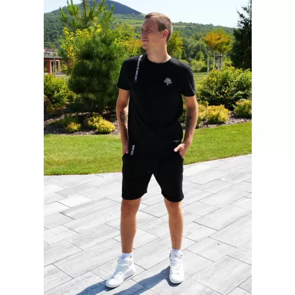  Moška majica s kratkimi rokavi KIXMI SIMEON ČRNA 