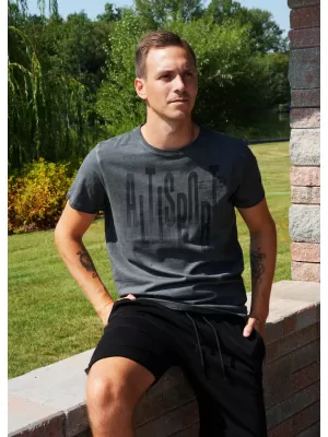 Moška majica s kratkimi rokavi ALTISPORT CARLSON TEMNO SIVA