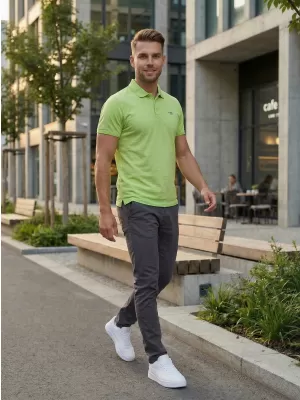 Moška majica s kratkimi rokavi KIXMI SPENCER ZELENA/MODRA