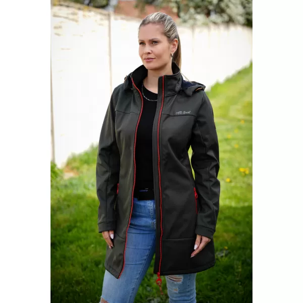  Ženski softshell plašč ALTISPORT CIARA KAKI/RDEČA 