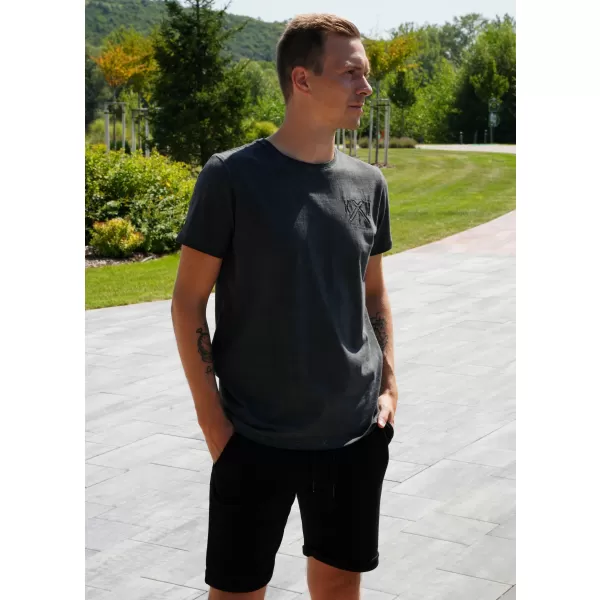  Moška majica s kratkimi rokavi KIXMI SOREN TEMNO SIVA 