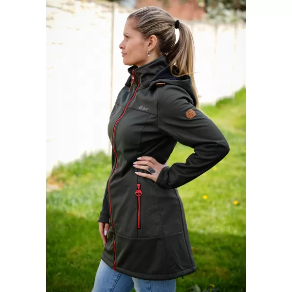  Ženski softshell plašč ALTISPORT CIARA KAKI/RDEČA 