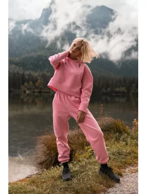 Ženske bombažne trenirke NORDBLANC BOYFRIEND NBSPL7888 ROZA