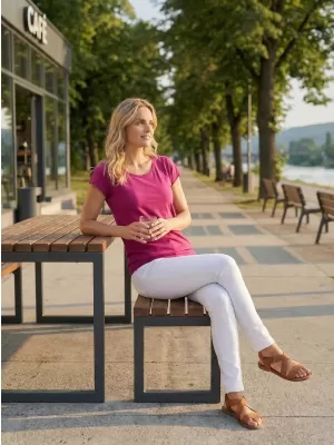 Ženska majica s kratkimi rokavi ALTISPORT NP/ALW021 FUKSIJA RDEČA