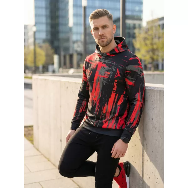  Moški premium pulover ALTISPORT VOJ/ALM010MI01 ČRNA IN RDEČA 