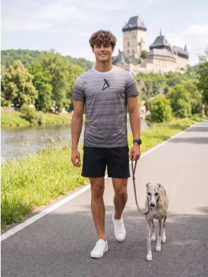 Moška premium funkcionalna majica s kratkimi rokavi ALTISPORT VOJ/ALM031TR01 ČRNO-BELO