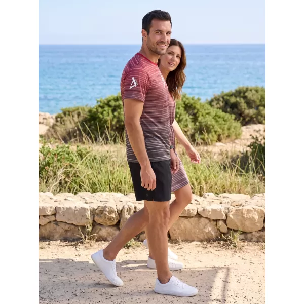  Moška premium funkcionalna majica s kratkimi rokavi ALTISPORT VOJ/ALM031TR01 ČRNA/BORDO 