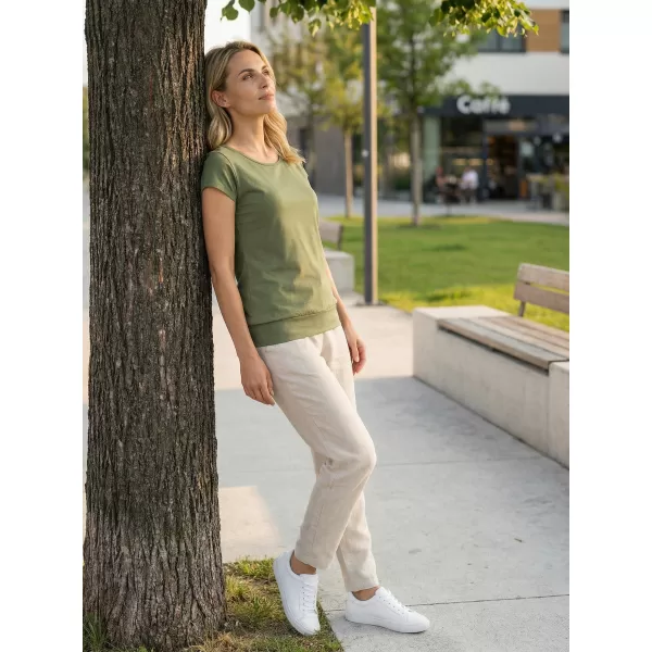  Ženska majica s kratkimi rokavi ALTISPORT NP/ALW021 KAKI 
