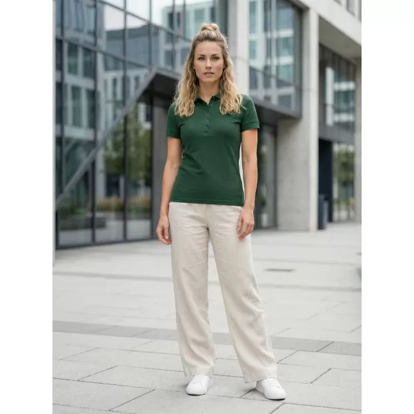  Ženska majica s kratkimi rokavi z ovratnikom ALTISPORT NP/ALW012 TEMNO ZELENA 