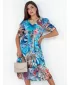 Obleka DSTREET BLOSSOM LOVE EY2524 MODRO