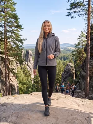 Ženska softshell jakna ALTISPORT NoPrint NP/ALW125 TEMNO SIVI POUDARKI