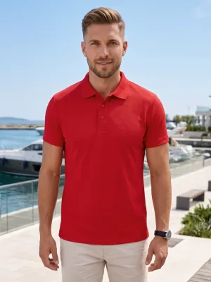 Moška majica s kratkimi rokavi z ovratnikom ALTISPORT NoPrint NP/ALM712 RDEČA