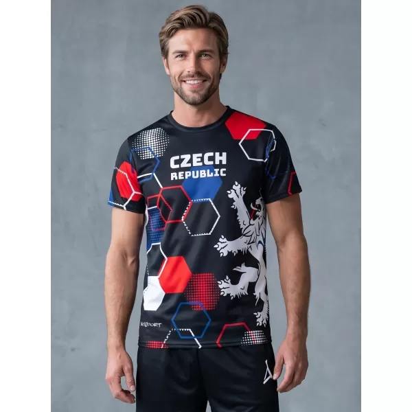  Moška premium funkcionalna majica s kratkimi rokavi ALTISPORT x CZE VOJ/ALM036TR01 HEKSA ČRNA 